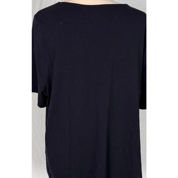 Catherines Suprema Collection 1X 18/20W Black Short TShirt Cotton Spandex - Picture 7 of 8